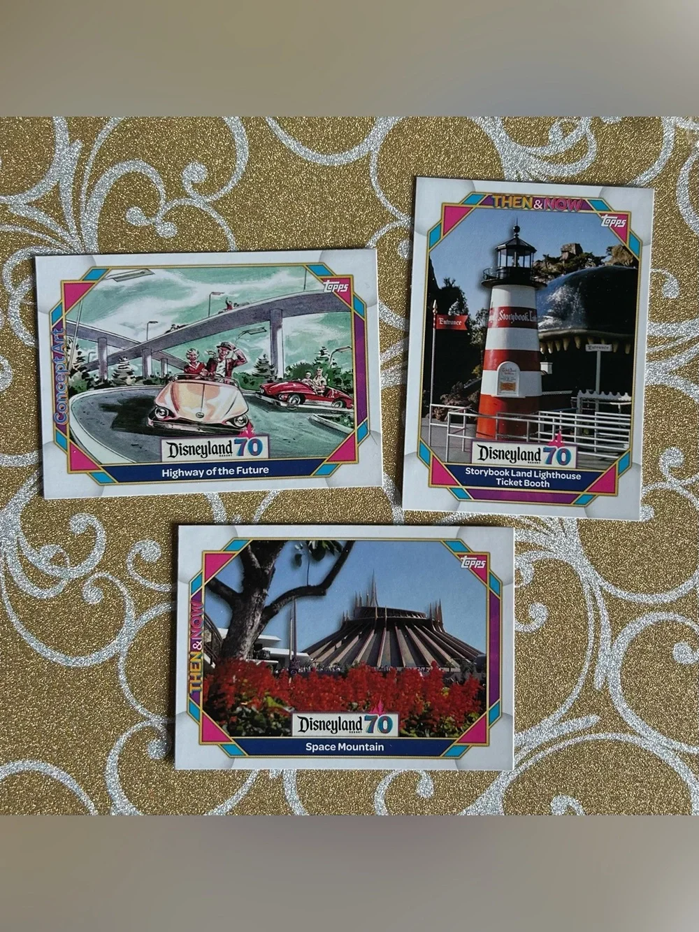 Topps Disneyland 70th Anniversary 3-Card Bundle